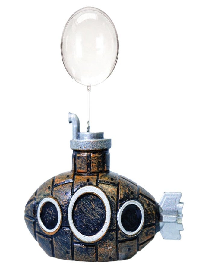 Herxsin Floating Fish Tank Decoration, Resin Retro Submarine Aquarium Decor Artificial Aquarium Decoration with Ball Fish Tank Accessories(Color:Bronze) - Image 1